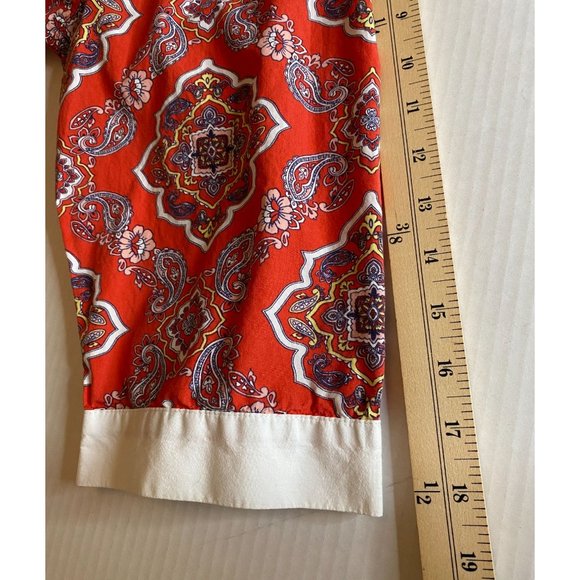 Croft & Barrow Womens Red Relaxed Cotton Top with a Banded Split Neck Size 1X - Picture 11 of 11